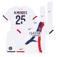 Paris Saint-Germain Nuno Mendes #25 Vonkajší Detský futbalový dres 2025-26 Krátky Rukáv (+ trenírky)